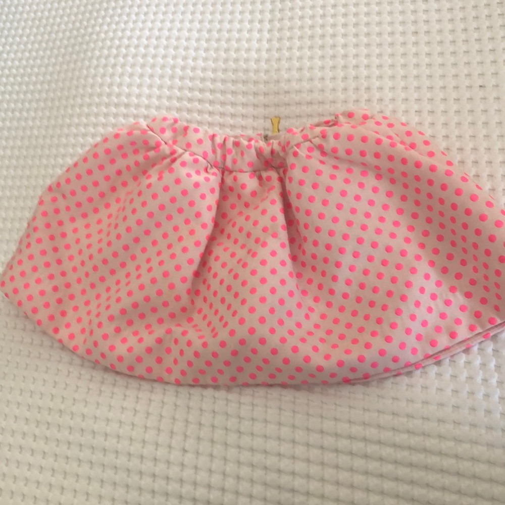 Embroidered polka dot pink skirt by Kate spade